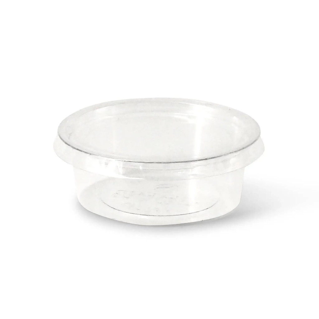 Dressingbecher PLA Ø70mm/60ml – 2.000 Stück mit Deckel PLA / Transparent / 2000 Stk.
