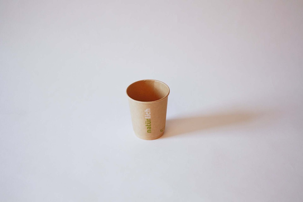 Kaffeebecher Ø80 mm 200 ml – 500 Stück, braun ohne Deckel / braun / 500 Stk.
