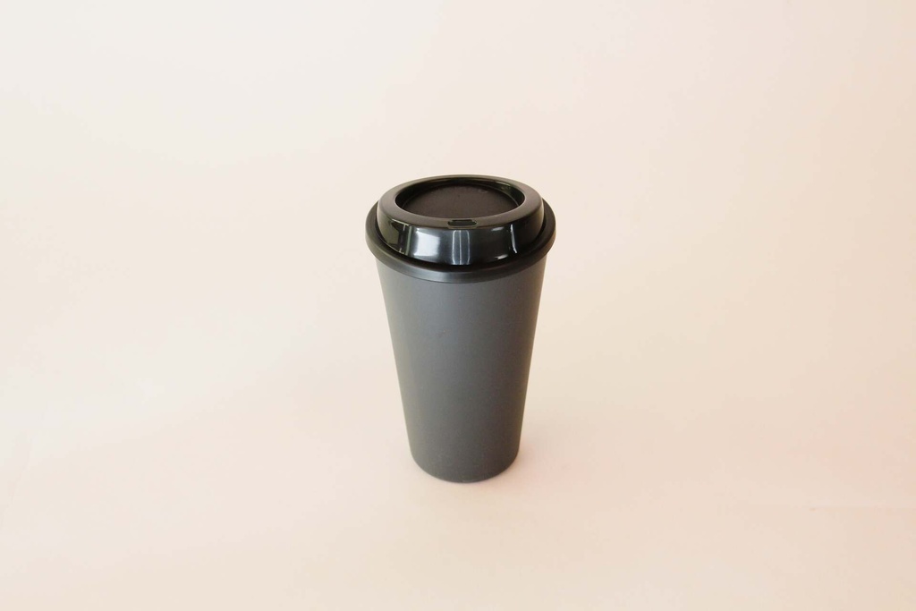 Becher Ø90x145mm/400ml mit Deckel / schiefergrau / 48 Stk.