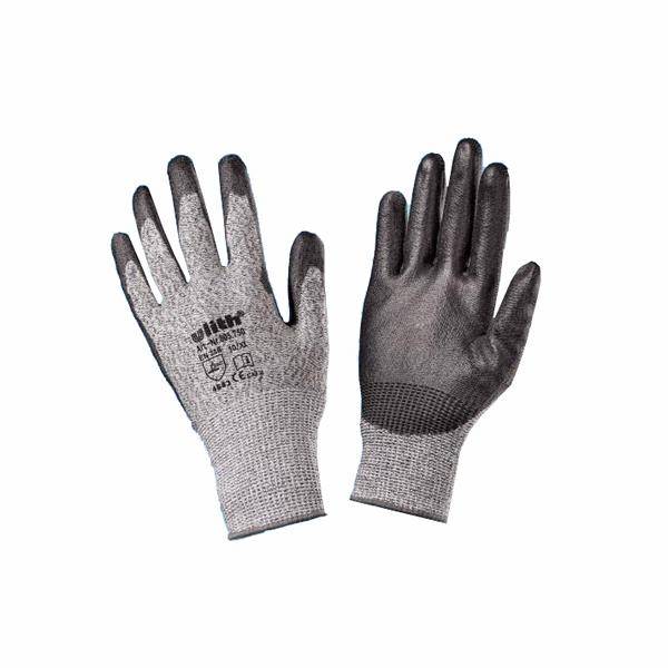 Arbeitsschutzhandschuhe/Schnittschutzhandschuhe "Ulith", grau/schwarz | Größe 8 (M)