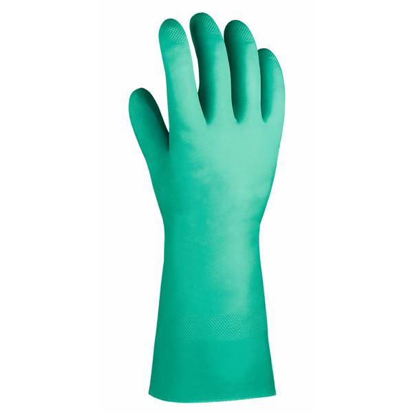 Chemikalienschutzhandschuhe aus Nitril, ca. 32 cm lang, grün | Größe: 10