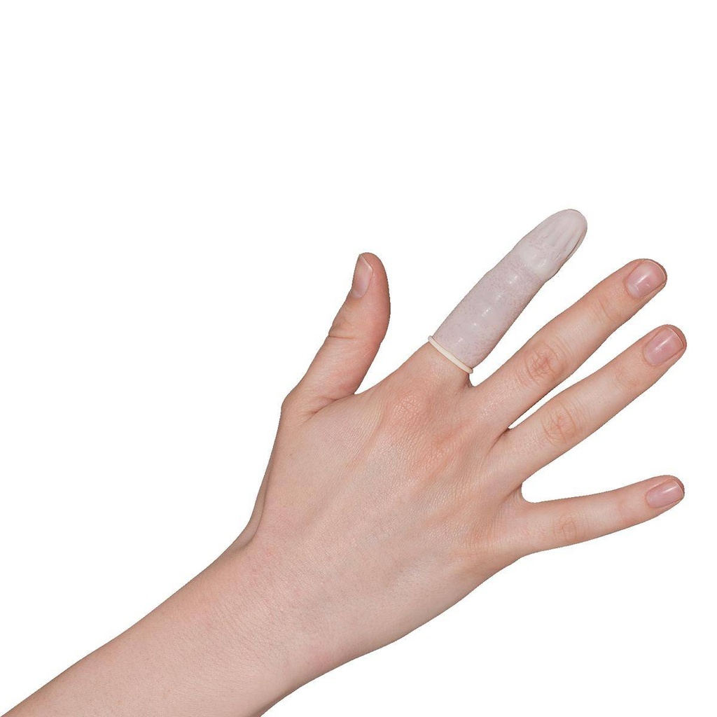 Einweg-Fingerlinge Latex "care & serve PREMIUM wiroTIP PF", 100 Stück/Beutel | Größe XL, puderfrei
