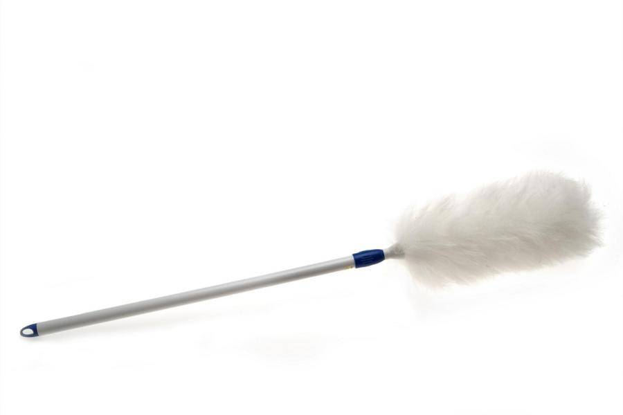 Staubwedel mit Teleskopstiel 75 cm bis 105 cm, Lammwolle | naturweiß