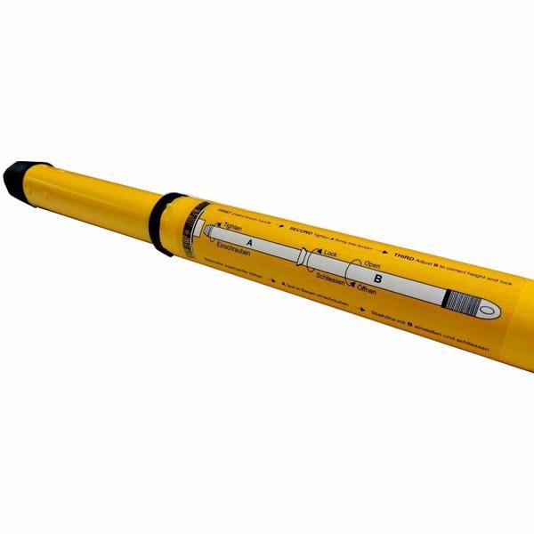 Teleskopstiel aus Aluminium, gelb lackiert mit Gewinde | 0,80 - 1,40 m