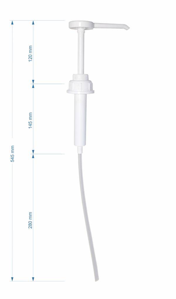 Dosierpumpe für 20-, 25- und 30-Liter-Kanister, ca. 30 ml pro Hub, Ansaugschlauch 31 cm individuell kürzbar | DIN61