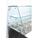 Saladette / 2-fach mit eckigem Glasaufsatz, 900 x 700 mm