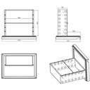 Barkühltisch schwarz / 4 Schubladen - 280 L, 1465 x 520 mm
