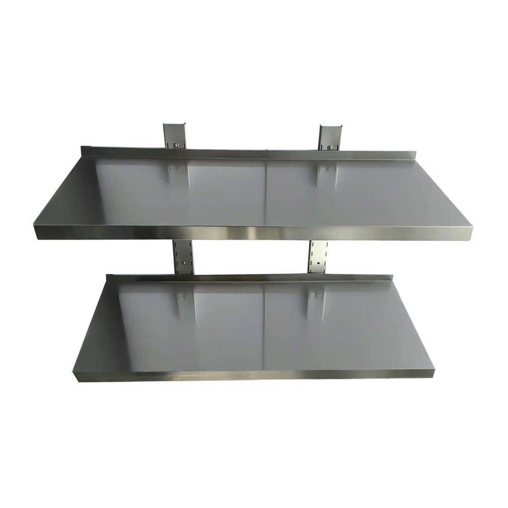 Wandbord inkl. Konsolen zur Wandbefestigung / 2 Etagen, 2000 x 400 mm