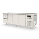 TOPLINE Kühltisch / 4-fach GN1/1 mit 2 Schubladen / 3 Türen, 2245 x 700 mm