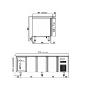 TOPLINE Kühltisch / 4-fach GN1/1 mit 2 Schubladen / 3 Türen, 2245 x 700 mm