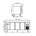 TOPLINE Kühltisch / 4-fach GN1/1 mit 6 Schubladen / 1 Tür & Aufkantung, 2245 x 700 mm