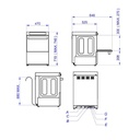 Gläserspülmaschine 40x40 / 230 Volt - Modell: VT-E GW40 DRD, 470 x 525 mm