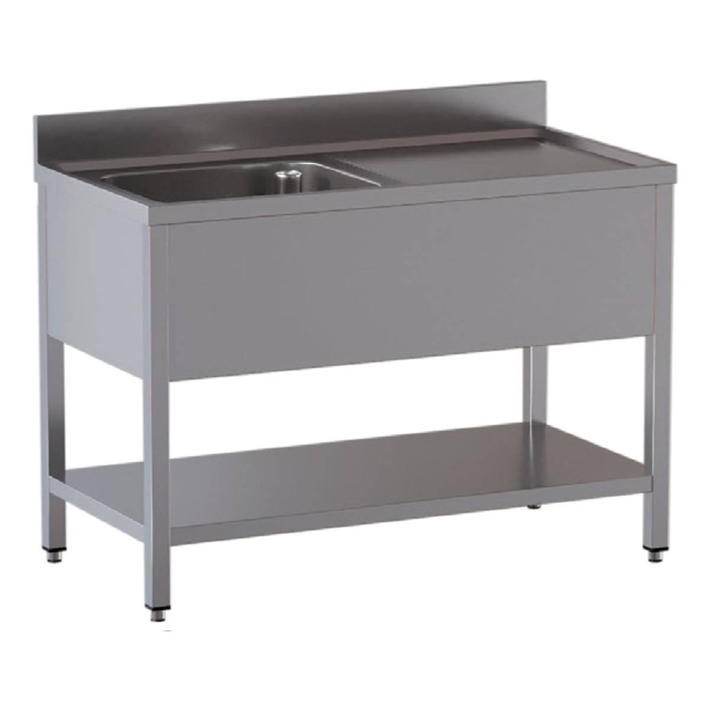 TOPLINE Spültisch / 1 Becken links + Abtropffläche, 1000 x 700 mm
