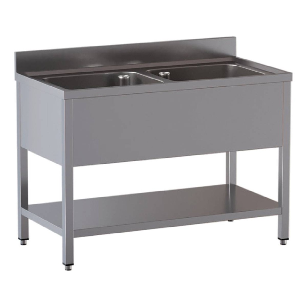 TOPLINE Spültisch / 2 Becken, 1200 x 700 mm