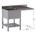 TOPLINE Spülcenter / 1 Becken links, 1400 x 700 mm