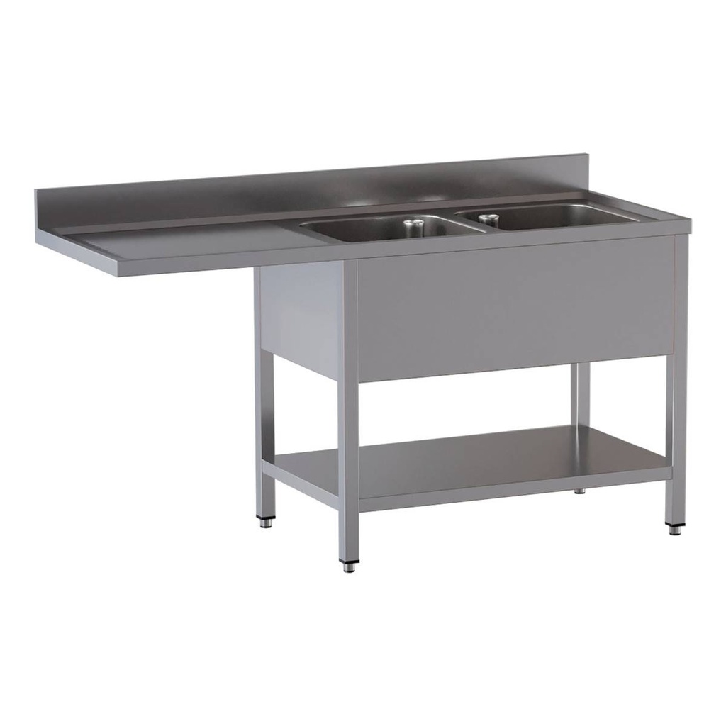 TOPLINE Spülcenter / 2 Becken rechts, 1800 x 700 mm