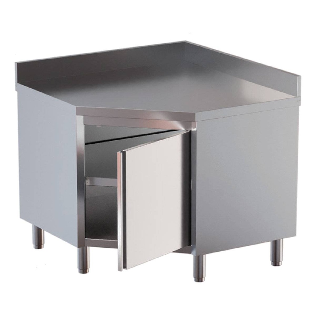 TOPLINE Eckarbeitsschrank / Flügeltür und Aufkantung, 900 x 900 mm
