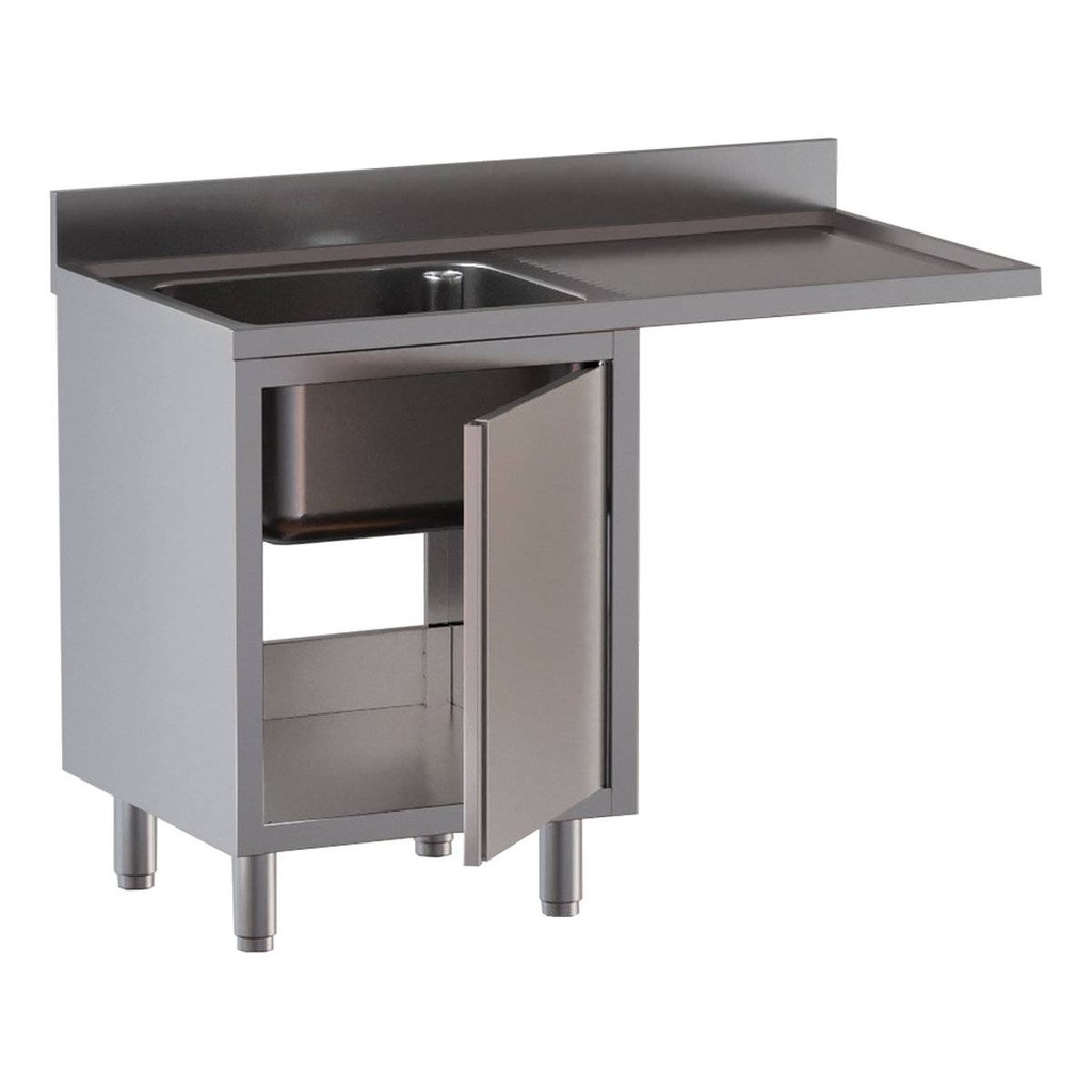 TOPLINE Spülcenter / 1 Becken links mit Flügeltür, 1200 x 600 mm
