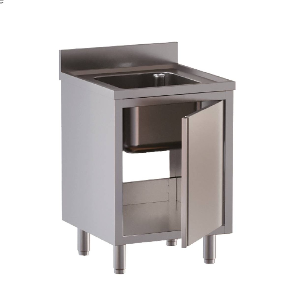 TOPLINE Spülschrank / 1 Becken mit Flügeltüren, 800 x 600 mm