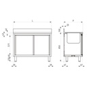 TOPLINE Spülschrank / 2 Becken rechts mit Schiebetüren, 1800 x 600 mm