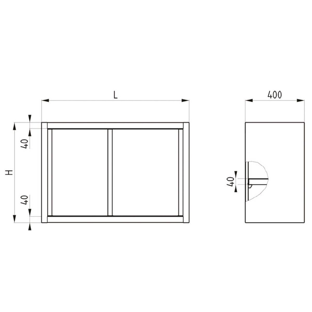 TOPLINE Wandhängeschrank / Schiebetüren und Abtropffläche, 1500 x 400 mm
