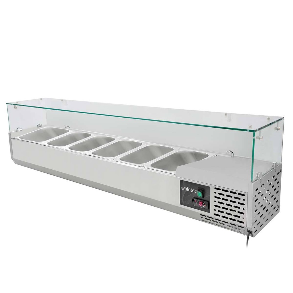 Pizzakühltisch / 2-türig "grau" inkl. Kühlaufsatz GN1/3, 1510 x 800 mm