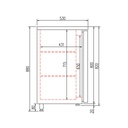TOPLINE Barkühltisch schwarz / 1 Tür & 6 Schubladen, 2565 x 530 mm