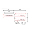 TOPLINE Unterbaukühltisch (Slim) / 3-fach GN 1/1 mit 6 Schubladen, 1600 x 700 mm