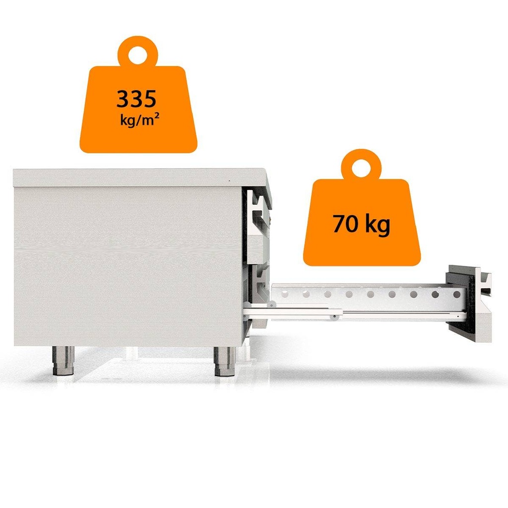 TOPLINE Unterbaukühltisch / 4-fach GN 1/1 mit 6 Schubladen / 1 Tür, 2245 x 700 mm