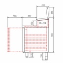 TOPLINE Belegstation / 4-fach mit Türen, Edelstahlaufsatz, GN 1/4, 2245 x 700 mm