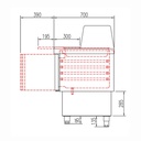 TOPLINE Saladette / 2-fach mit Türen, Glasaufsatz gerade, GN 1/6, 925 x 700 mm