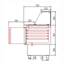 TOPLINE Saladette / 2-fach mit Türen, Glasaufsatz schräg, GN 1/6, 925 x 700 mm