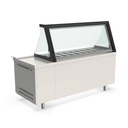 TOPLINE Zubereitungstisch / 2-fach mit Türen, Glasklappdeckel, GN 1/6, EN 60x40, 1495 x 800 mm