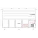 TOPLINE Pizzatisch / 2-fach mit Türen, EN 60x40, Schublade, Granitplatte grau, inkl. Kühlaufsatz, GN 1/4, 1565 x 800 mm