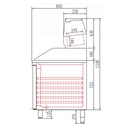 TOPLINE Pizzatisch / 4-fach mit 3 Türen, EN 60x40, Schubladenblock, Granitplatte grau, inkl. Kühlaufsatz, GN 1/4, 2545 x 800 mm
