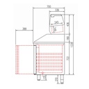 TOPLINE Pizzatisch / 4-fach mit Türen, Granitplatte grau, inkl. Kühlaufsatz, GN 1/4, 2245 x 700 mm