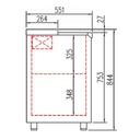 TOPLINE Getränkekühltruhe mit 6 Edelstahlschiebedeckeln, 860 Liter, 2970 x 550 mm