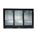 Barkühlschrank schwarz / 3 Glasschiebetüren, Höhe 840 mm, 1350 x 520 mm