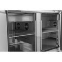 Salattheke / 4-fach mit Türen, Glasaufbau, für 6x GN 1/1 "schwarz", 2500 x 800 mm