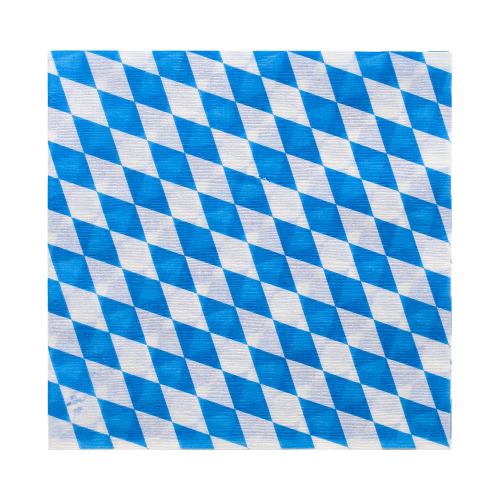 100 Servietten, 1-lagig 1/4-Falz 33 cm x 33 cm "Bayrisch Blau"