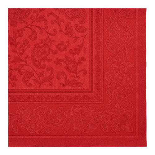 50 Servietten "ROYAL Collection" 1/4-Falz 40 cm x 40 cm bordeaux "Ornaments"