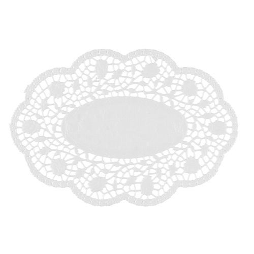 500 Mokkadeckchen oval 24 cm x 16,5 cm weiss