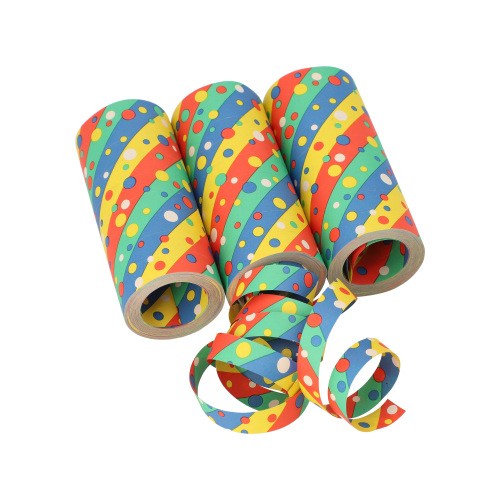 3 Riesenluftschlangen 15 m "Confetti" flammhemmend