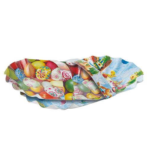 3 Osterkörbchen oval 28 cm x 16 cm "sortierte Motive" mit Henkel