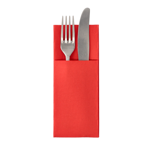 50 Servietten "ROYAL Collection" 40 cm x 30 cm rot mit Besteckfalz