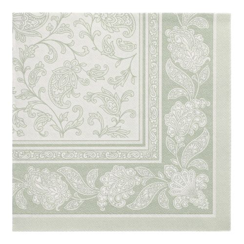 20 Servietten "ROYAL Collection" 1/4-Falz 40 cm x 40 cm jadegrün "Ornaments"