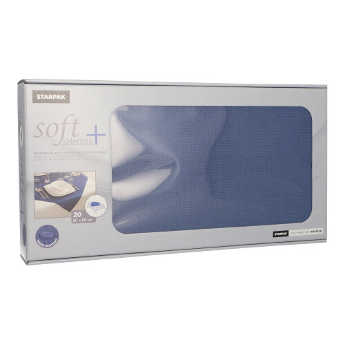20 Mitteldecken, stoffähnlich, Vlies "soft selection plus" 80 cm x 80 cm dunkelblau
