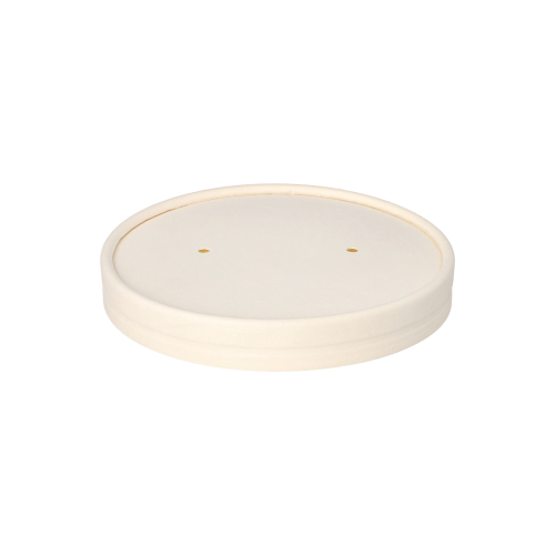 50 Deckel für Suppenbecher, Pappe "To Go" rund Ø 11,8 cm weiss