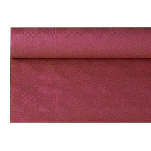 Papiertischtuch mit Damastprägung 6 m x 1,2 m bordeaux