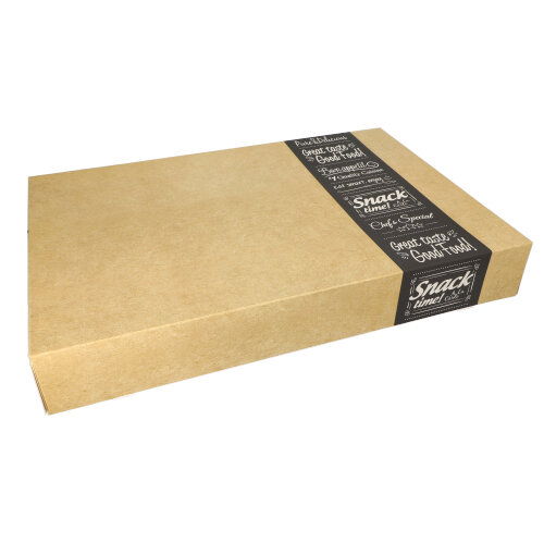 10 Transport- und Catering-Kartons "pure" eckig 8 cm x 37,5 cm x 55,5 cm "Good Food" groß